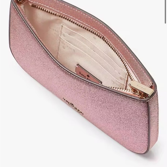 NWT Kate Spade Glimmer Glitter Pochette in Mitten Pink - Picture 2 of 7